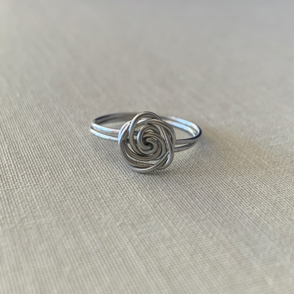 Handmade Wire Wrapped Silver Rose Ring